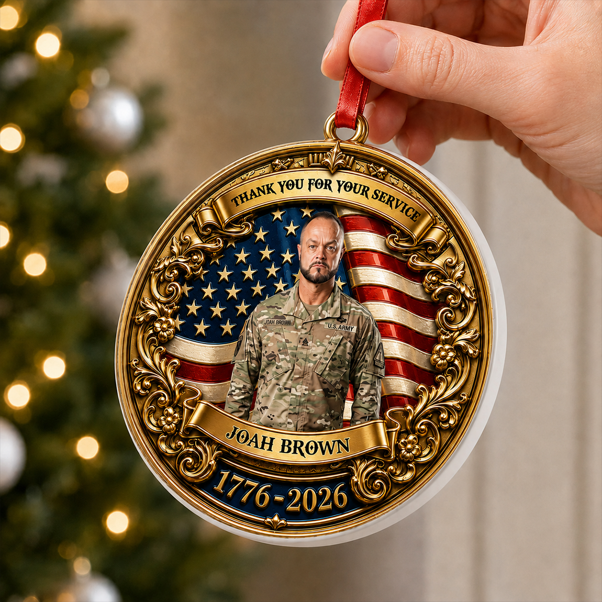 Liberty In God We Trust - Real 3D Raised Ornament