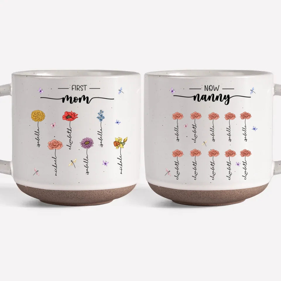 First Mom, Now Grandma - Custom Printed Pottery Mug - Gift For Mom, Grandma