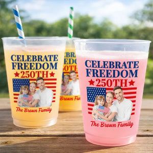 Custom Photo America 250th Anniversary Proud Family - Personalized Frosted Cups