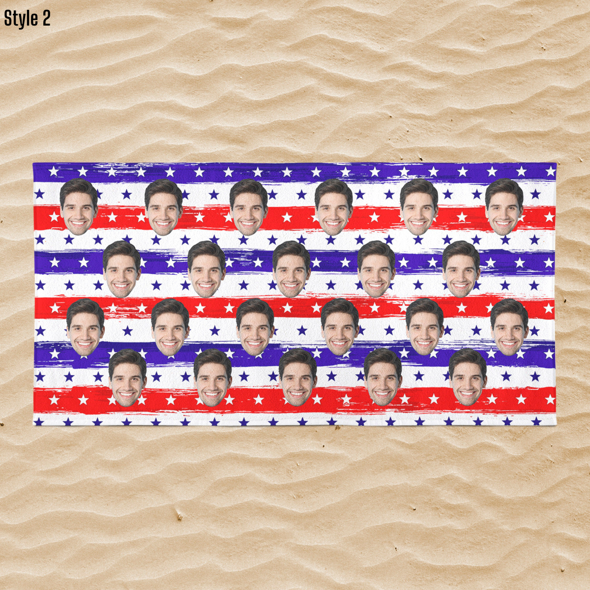 National Flag Independent Day Gift, Personalized Face Beach Towel, Personalized Photo Bath Towel, Custom Pool Towel, Outside, Birthday, Vacation Gift