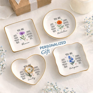 Personalized Christian Jewelry Dish | Custom Bible Verse Ring Tray | Faith Affirmation Plate | Religious Gift for Her