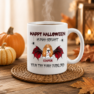 Happy Halloween Human Servant Personalized Custom Dog Mug