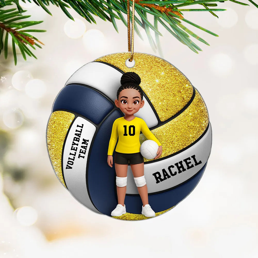 Volleyball Girl 3D Effect Printed - Personalized Acrylic Ornament - Christmas Gift For Volleyball Players, Volleyball Lovers