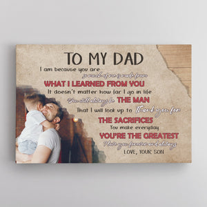 To My Dad, You're The Greatest I Love You Forever And Always - Personalized Canvas - Gift For Dad, Father's Day, Birthday Gift