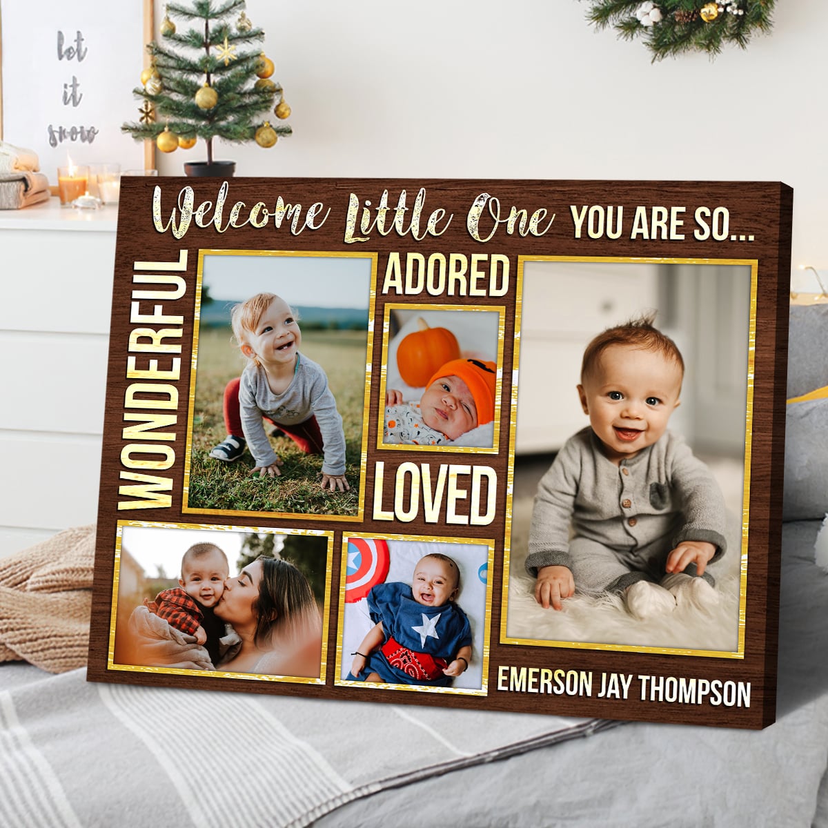 Welcome Little One You're So Adorable - Personalized Canvas - Gift For New Mom, Gift For Baby