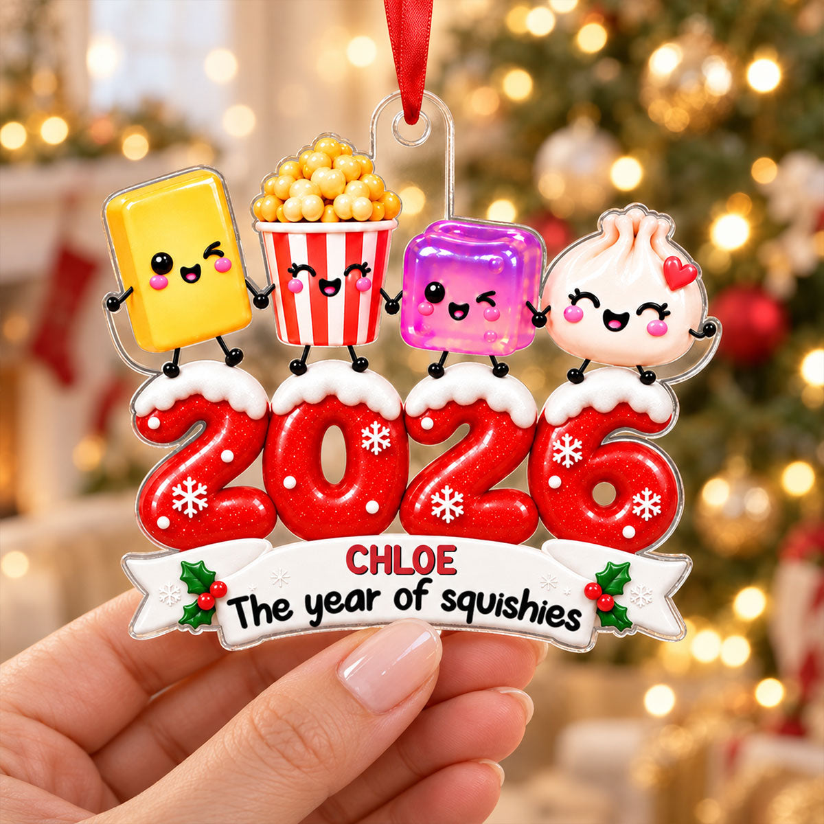 The Year I Did A Lot Of Squishy Hunting 2D Flat - Personalized Acrylic Ornament - Squishy Lover Christmas Keepsake 2026