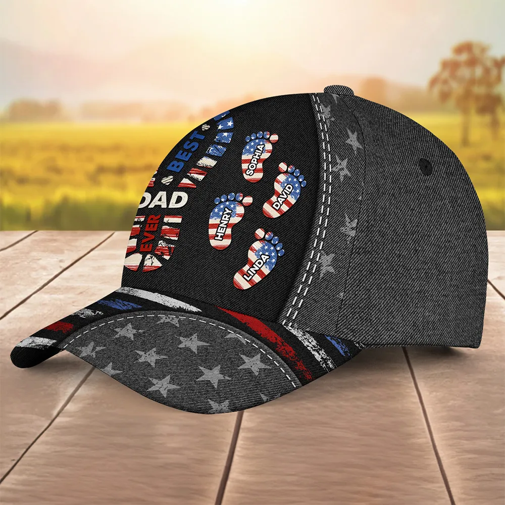 Best American Dad Ever - Personalized Classic Cap - Gift For Grandfather, Dad, Father's Day, Birthday Gift Idea