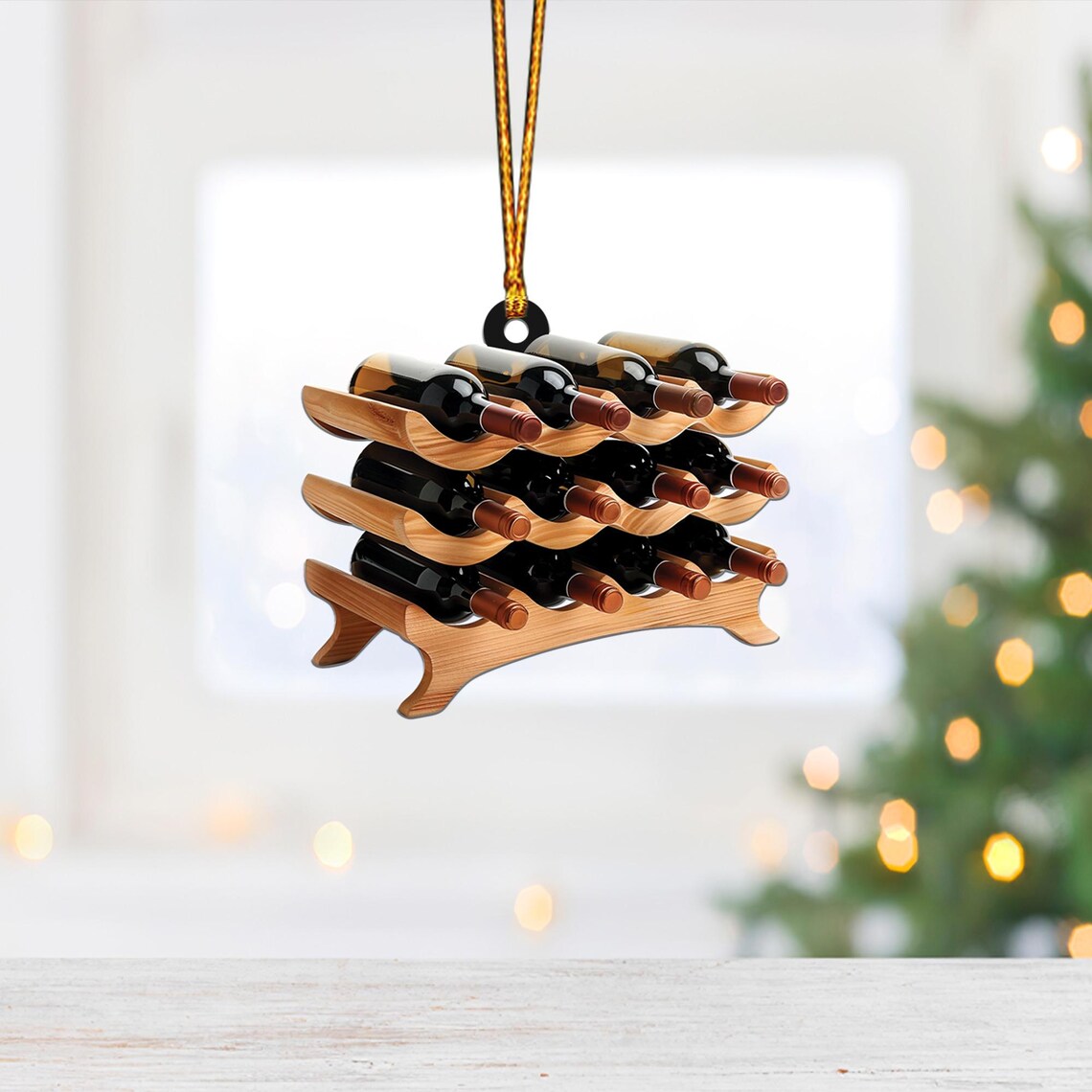 Personalized Wine Rack Ornament, Wine Rack Christmas Ornament, Wine Lovers Ornament Gift, Wine Drinkers Ornament Decor