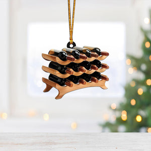 Personalized Wine Rack Ornament, Wine Rack Christmas Ornament, Wine Lovers Ornament Gift, Wine Drinkers Ornament Decor