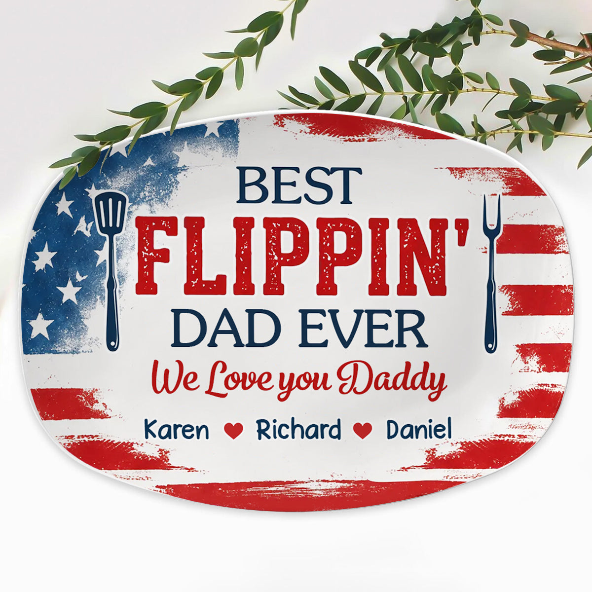 Custom Platter - Personalized Father's Day Birthday Gifts For Dad, Grandpa - Home Cooked Happiness