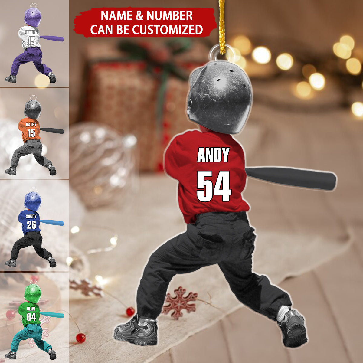 T-ball Kid Personalized Christmas Ornament, Gift For Tee-ball Lover