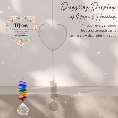 Mom Thank You For Being Such An Importance Piece Ornament, Crystal Heart Ornament Appreciation Gift, Christmas Hainging Decor