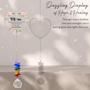 Mom Thank You For Being Such An Importance Piece Ornament, Crystal Heart Ornament Appreciation Gift, Christmas Hainging Decor