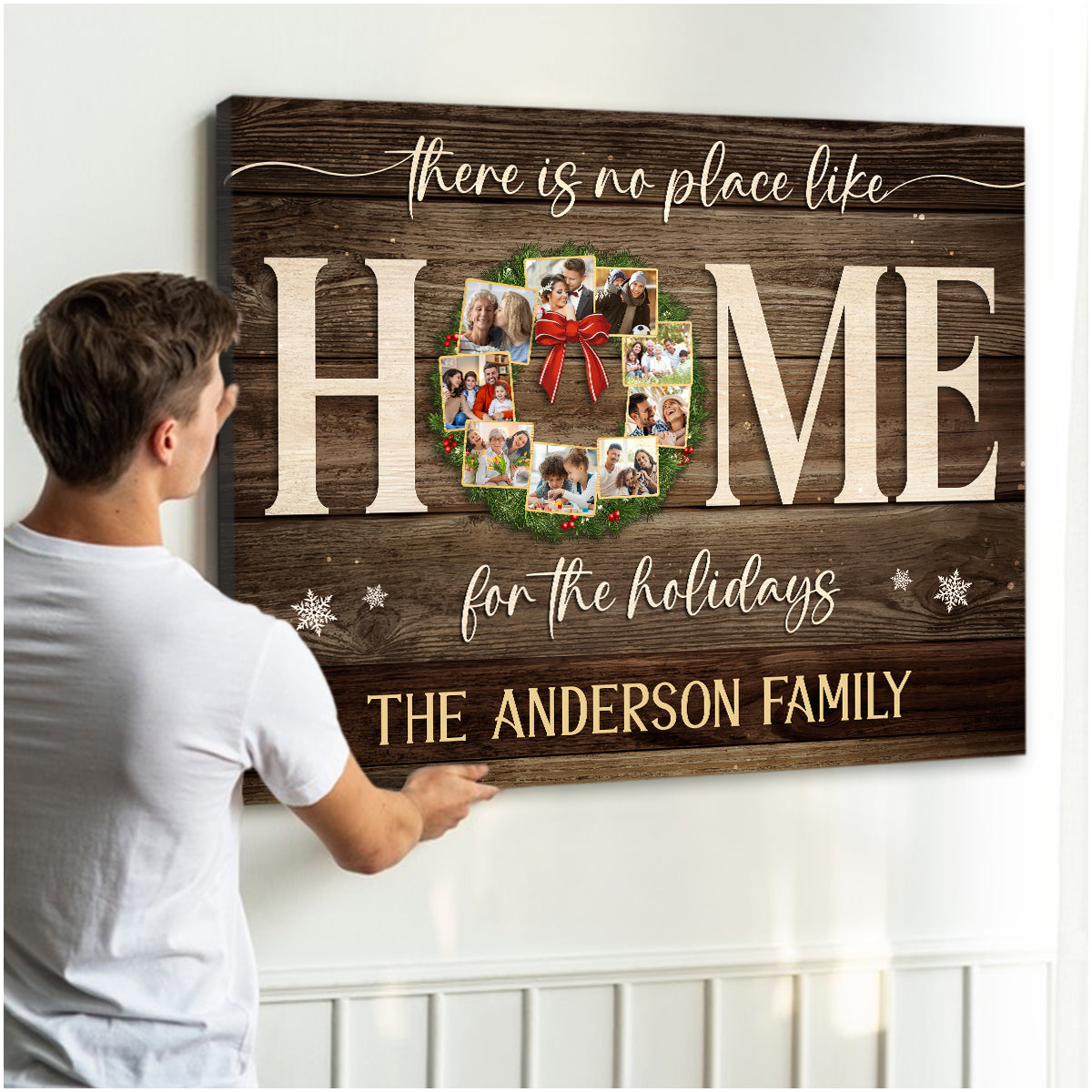 Home for the Holidays Personalized Canvas - Christmas Gifts For Family