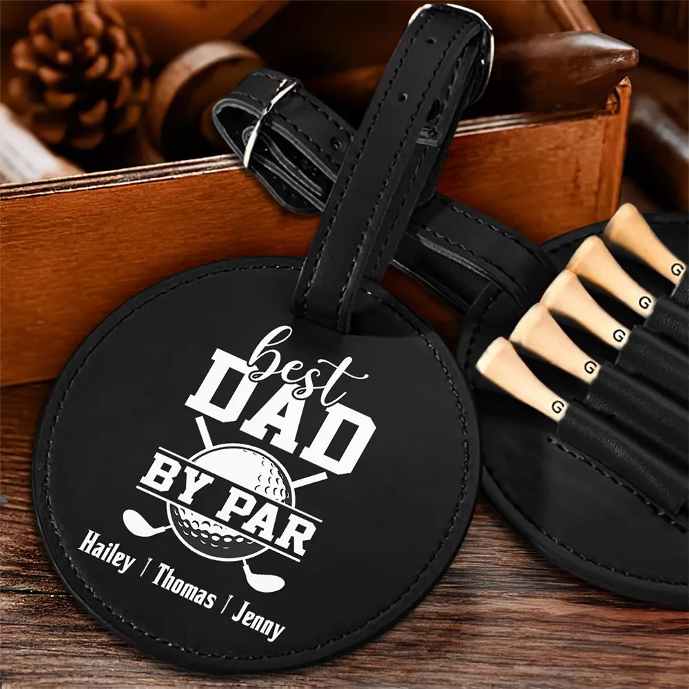 Best Dad By Par - Personalized Golf Tee Bag - Gift For Golf dad, Gift For Father, Grandfather, Father's Day Gift