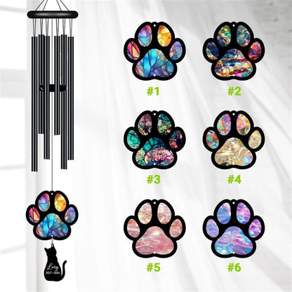 Personalized Pet Memorial Wind Chime, Remembrance Wind Chime, Pet Suncatcher Wind Chime, Cat Paw, Cat Loss, Cat Memorial, In Loving Memory