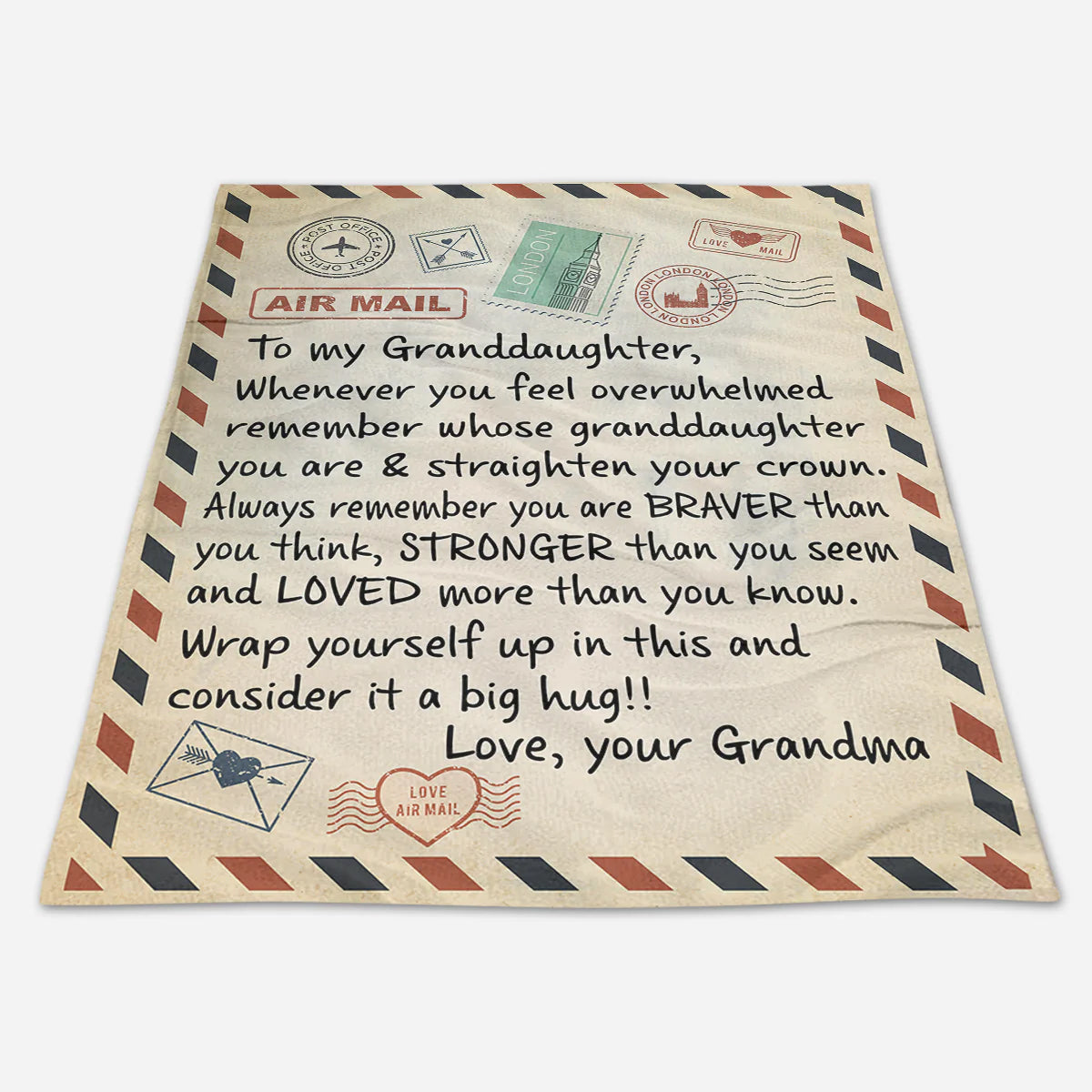 Gift For Granddaughter Blanket, Grandma To Granddaughter Love Letter Fleece Blanket