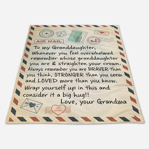 Gift For Granddaughter Blanket, Grandma To Granddaughter Love Letter Fleece Blanket