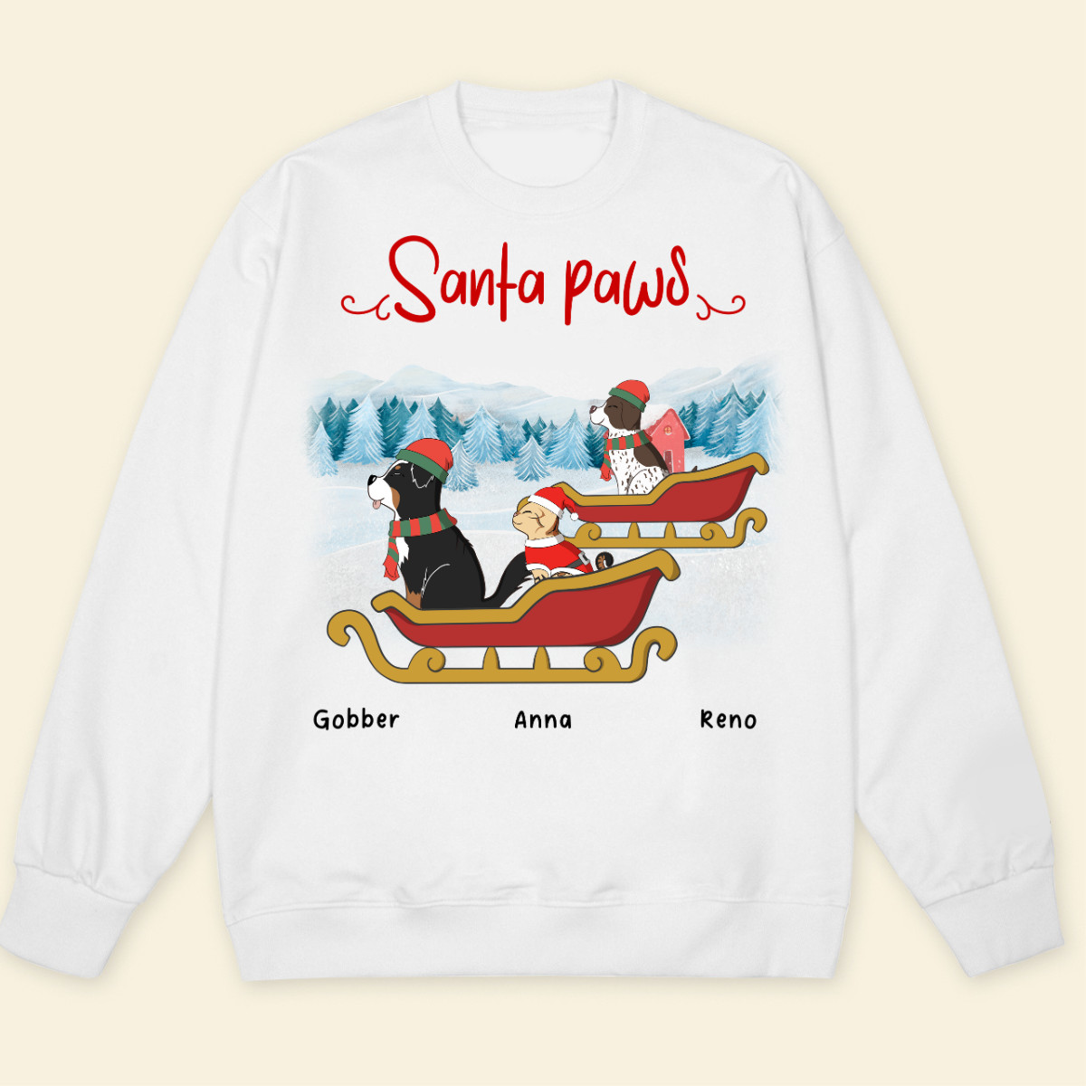 Santa Paw Custom Dog Cat Breed Christmas Personalized Sweatshirt,Pet Lover Christmas Gift, Santa Paws, Christmas Pajamas, Funny Dog Sweatshirt, Dog Lover Gifts