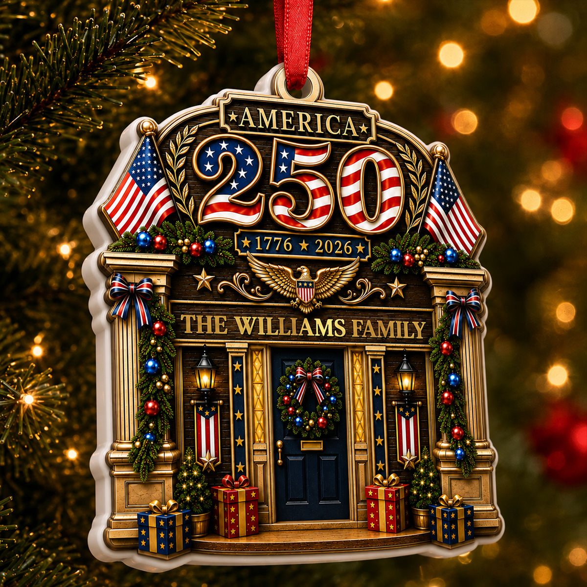 Forever Free And United - Real 3D Raised Ornament