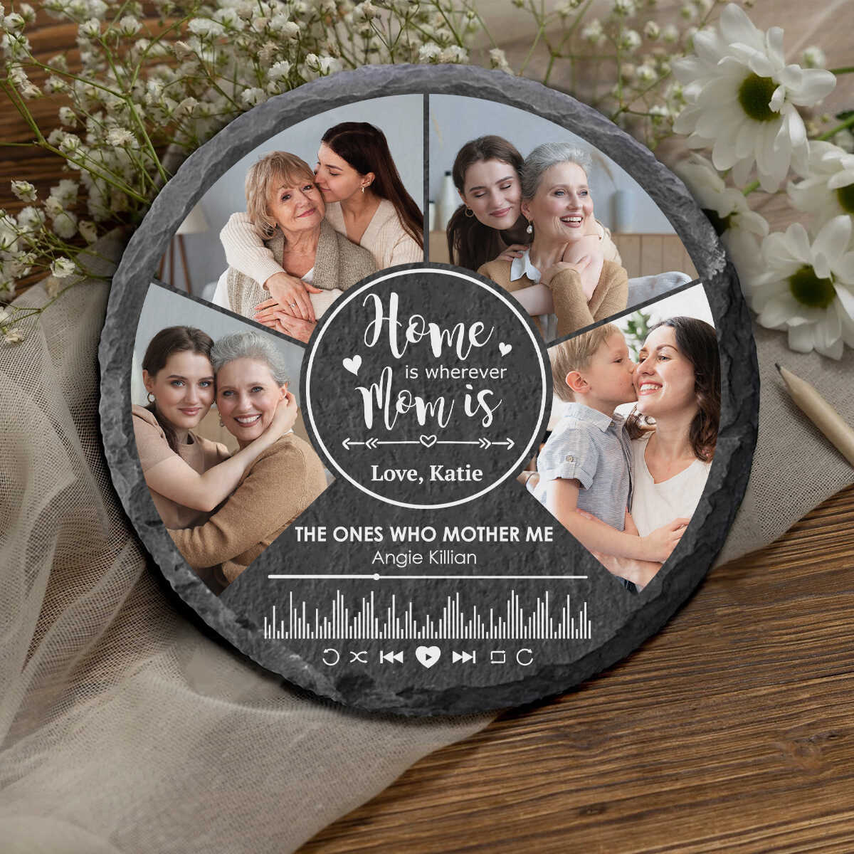 Mother The Heart Of The Family Custom Song And Photos - Personalized Stone - Happy Mother s Day Gift, Gift For Mom, Unique Gift For Mom
