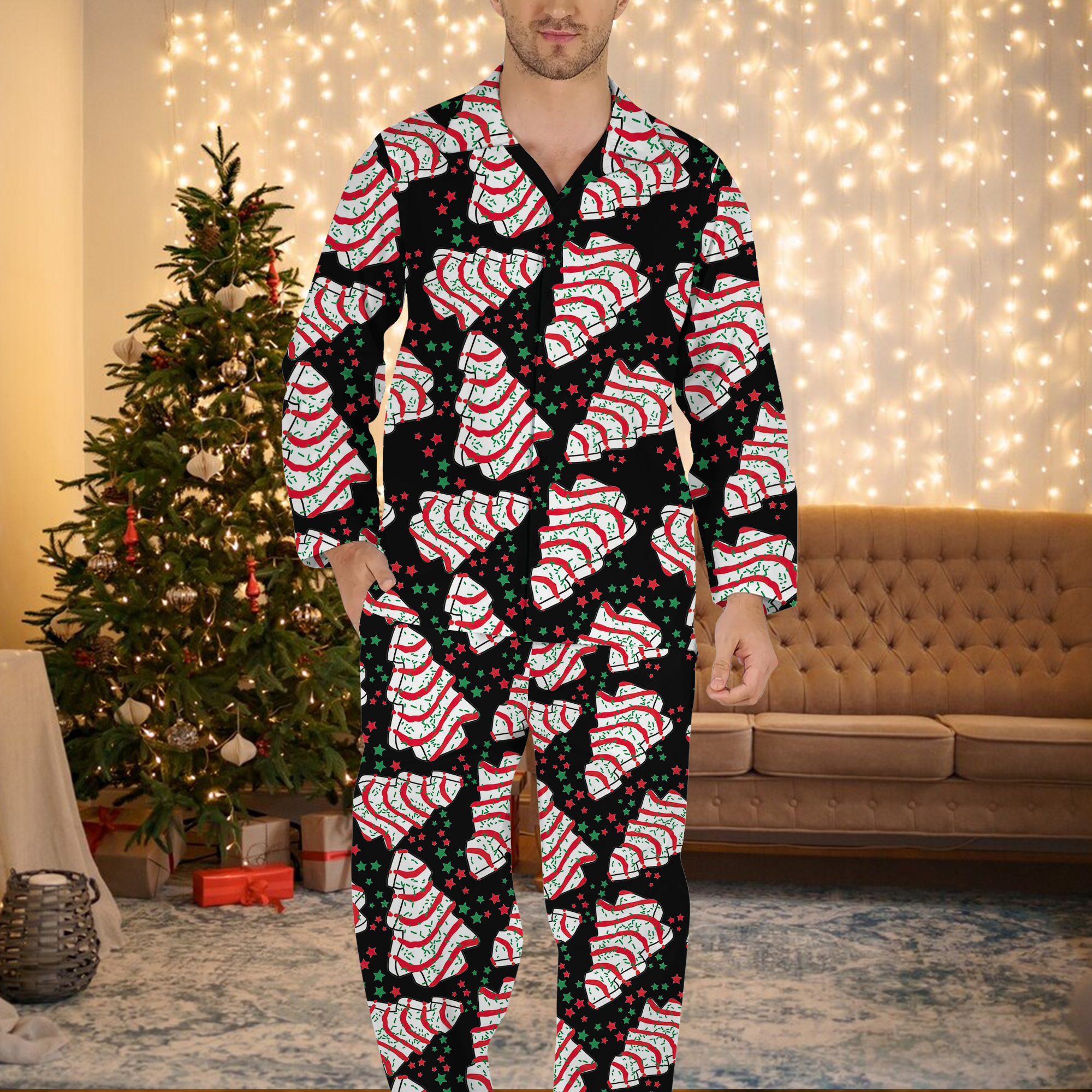 Little Christmas Tree Cake Pajamas Set, Christmas Gift For Family