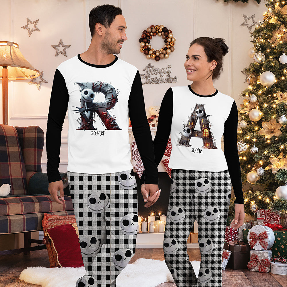 Christmas Nightmare Alphabet - Personalized Pyjamas - Gifts For Family Love Movie, Christmas Pajamas