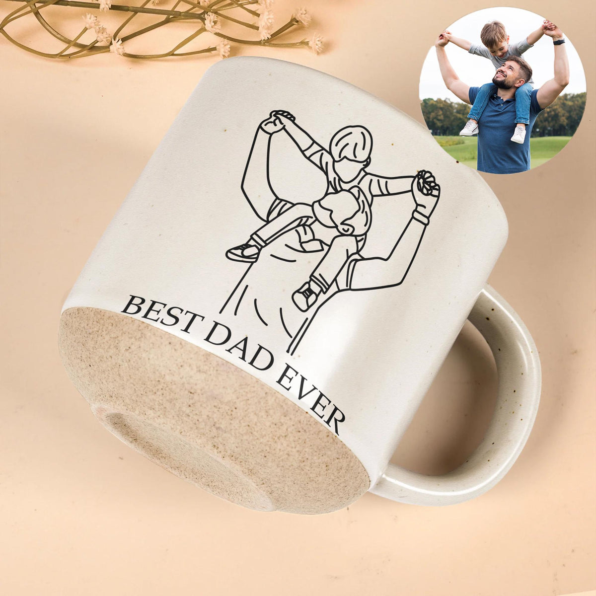 Best Dad Ever Pottery Mug, Father's Day Gifts for Dad, New Dad Gift, Dad Birthday Gift From Son Daughter