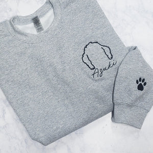 Embroidered Doodle With Personalized Name Crewneck Sweatshirt, Embroidered Crewneck For Dog Mom, Gift For Dog Lover , Gift For Doodle Dogs