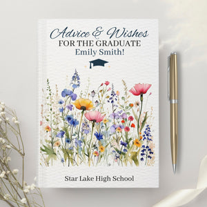 Wildflower Graduation Advice Sign, Advice & Wishes for the Graduate Guestbook, Graduation Party Decor, Junior High, High School, or College