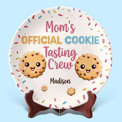 Mom Grandma's Official Cookie Taster - Personalized Ceramic Plate - Mother's Day, Gift For Mom, Grandma
