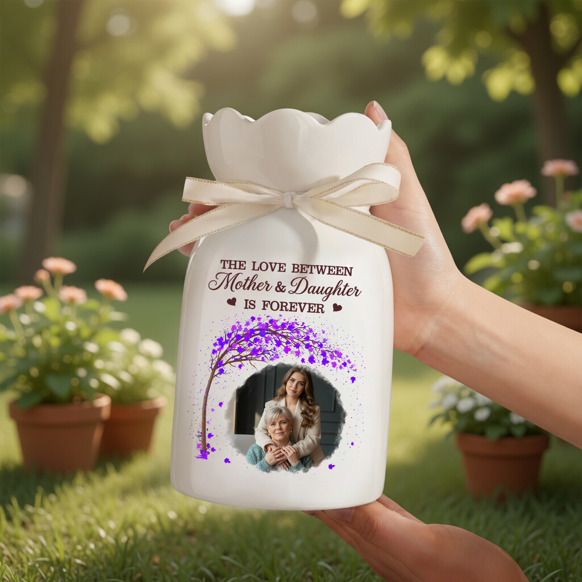 Love Between Mother & Daughters Personalized Flower Vase