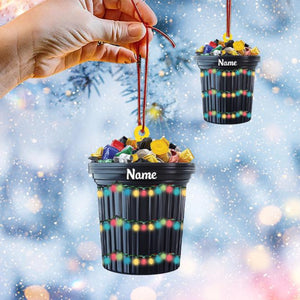 Personalized Trash Can Ornament, Trash Can Christmas Ornament, Garbage Can Ornament, Rubbish Bin Ornament, Sanitation Worker