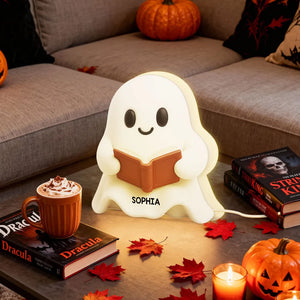 Boo Ghost Reading Book - Personalized Acrylic Light Box - Christmas Gift For Book Lovers