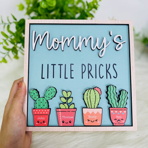 Mommy's Little Pricks - Personalized Picture Frame - Gift For Mom, Mother's Day Gift