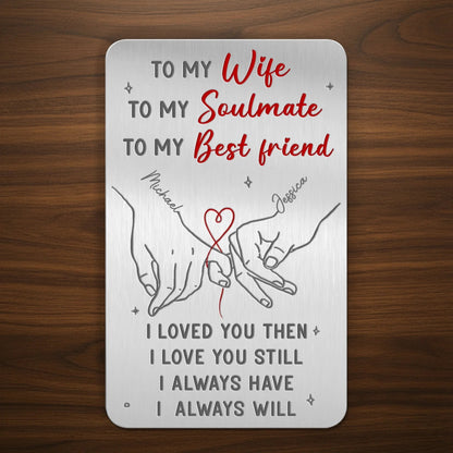 My Partner My Soulmate My Best Friend - Personalized Wallet Insert Card - Gift For Couple, Anniversary Gift, Valentine's Day Gift