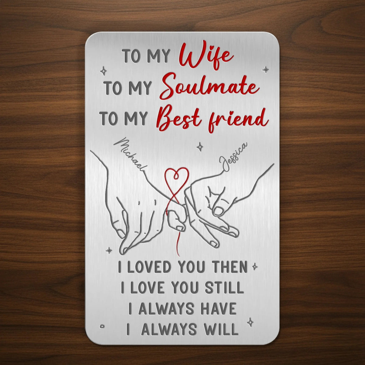 My Partner My Soulmate My Best Friend - Personalized Wallet Insert Card - Gift For Couple, Anniversary Gift, Valentine's Day Gift