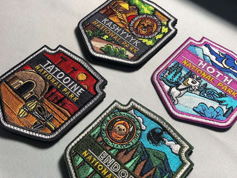 National Park Star Planets Wars Morale Patch - Hoth, Endor, Tatooine, Kashyyyk - Wookie, Ewok Movie Costume - Comicon