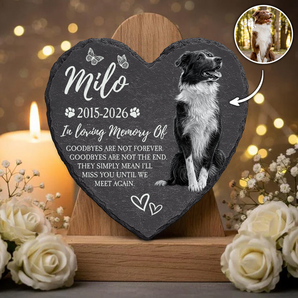 Personalized Photo Pet Memorial Stone: Engraved Dog Remembrance Gift