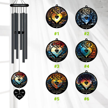 Personalized Mom Puzzle Black Wind Chime, Mothers Day Gift from Son Daughter, Mom Birthday Gift, You Are The Piece That Holds Us Together