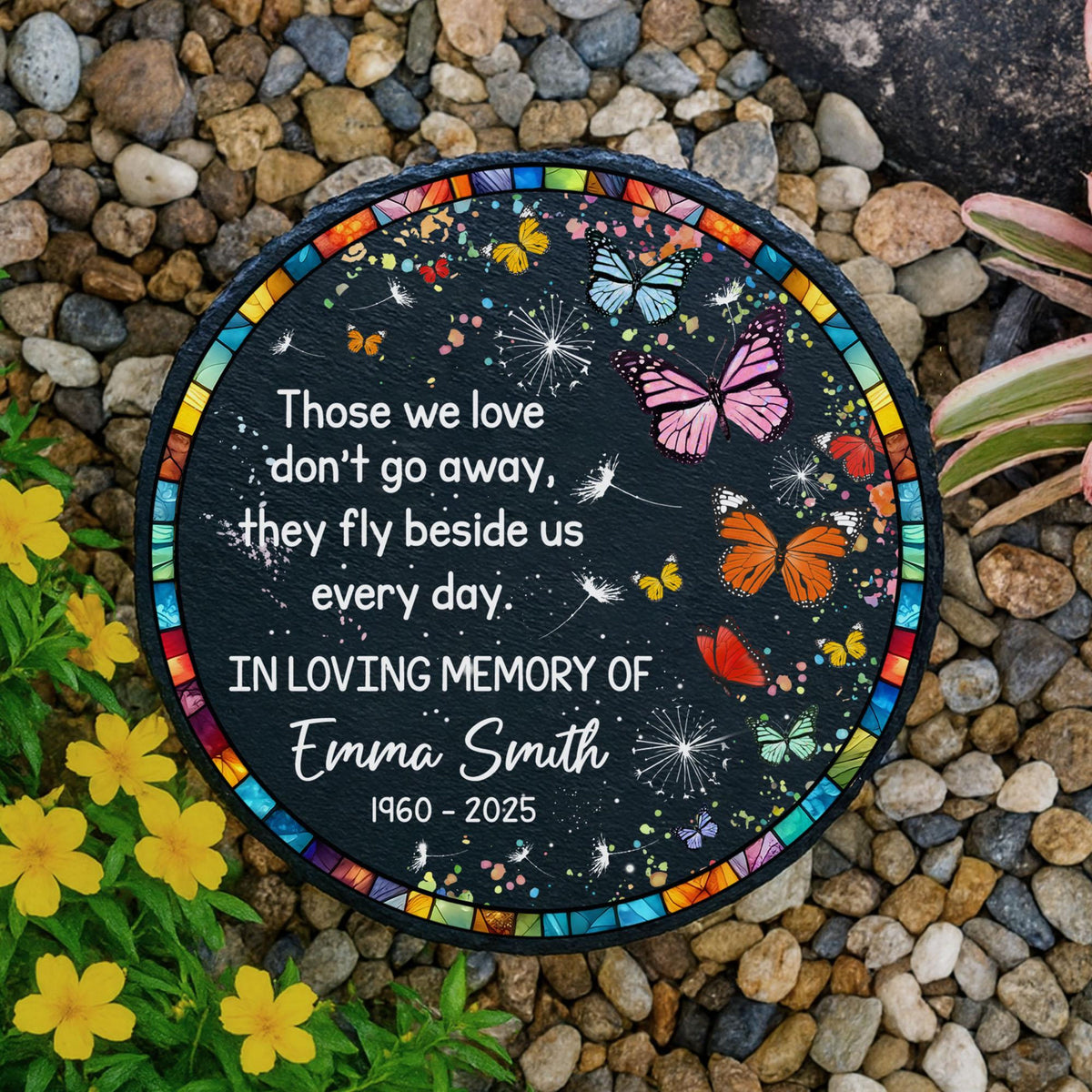 Memorial Garden Stone Personalized Memorial Gift, Memorial Garden Slate Grave Marker,Mom Loss Memorial Gardening Gift Loss of Loved One Gift
