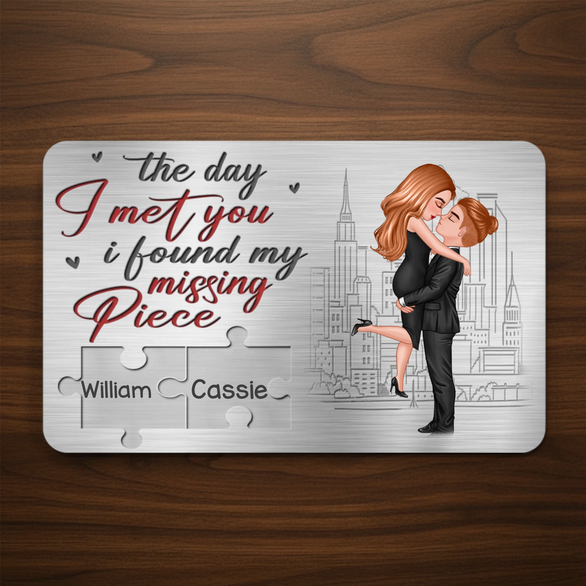 You're The Missing Piece To My Heart - Personalized Wallet Insert Card - Gift For Couple, Anniversary Gift, Valentine's Day Gift