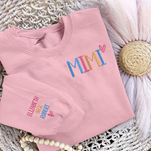 Custom Grandma Embroidery Shirt With Kids Name