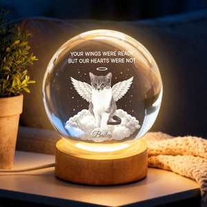 Your Light Will Always Shine in My Heart - Personalized Crystal Ball LED Night Light - Pet Memorial Gift