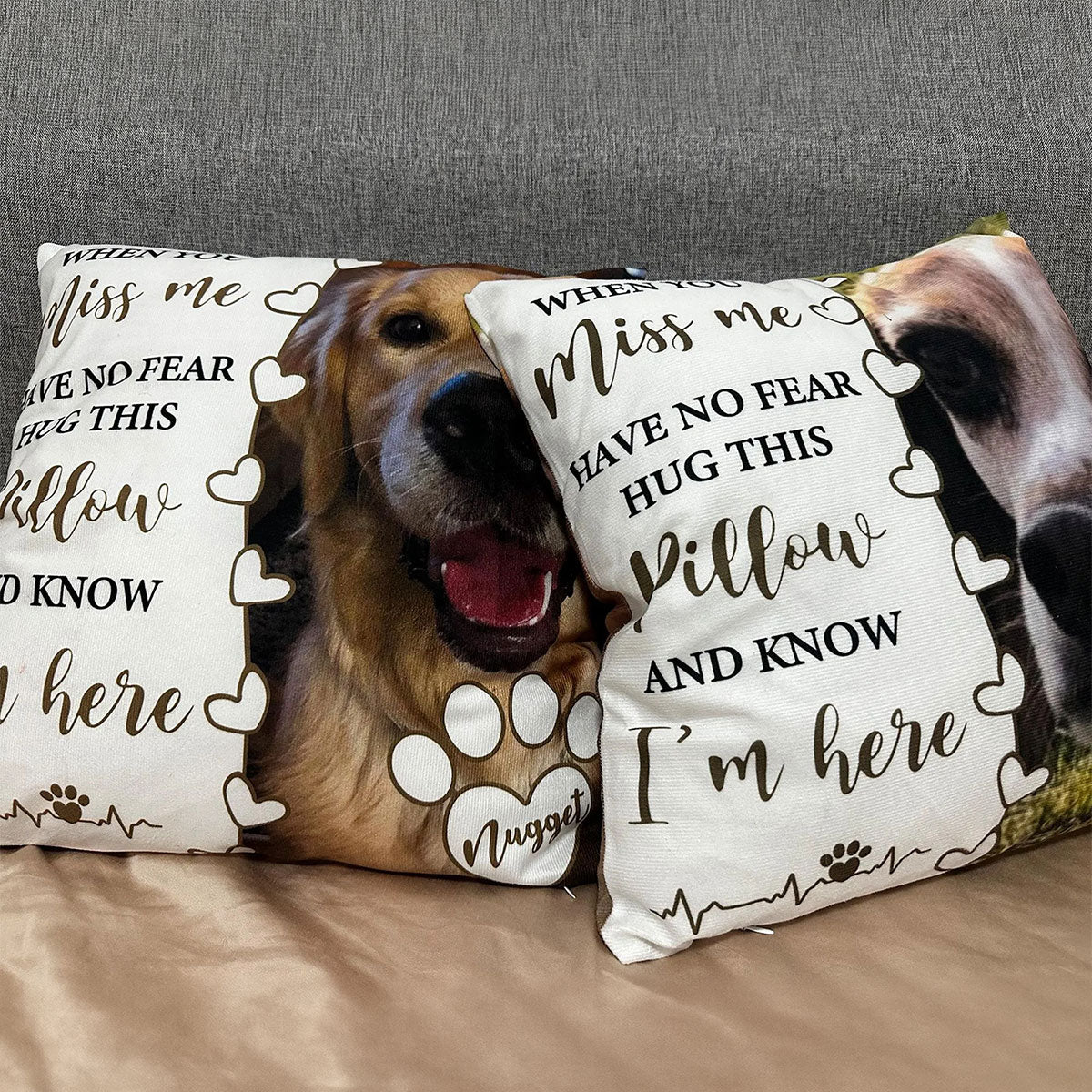 When You Miss Me - Personalized Memorial Pillow With Pet's Photo
