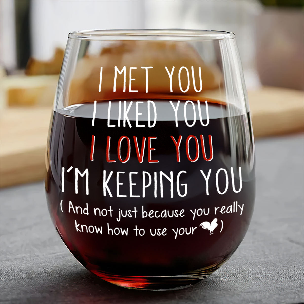 I'm Keeping You Forever Custom Couple Photo - Personalized Wine Glass - Anniversary Gift, Valentine's Day Gift For Couple