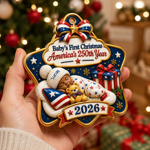 Freedom Baby's 1st Christmas Newborn Ornament- Real 3D Raised Ornament