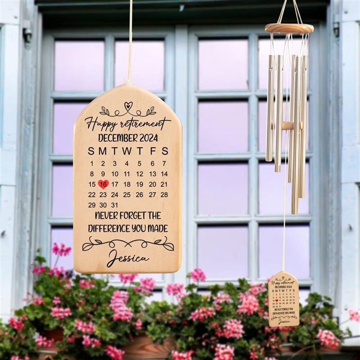 Custom Retirement Gifts for Men and Women Wind Chime, Never Forget the Difference You Made Appreciation, Gift for Coworker Keepsake