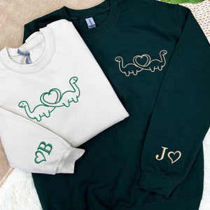 Embroidered Dinosaur Shirt, Matching Dinosaur Shirt, Dinosaur Shirt, Embroidered Personalized Shirt For Couples, Couples Gift