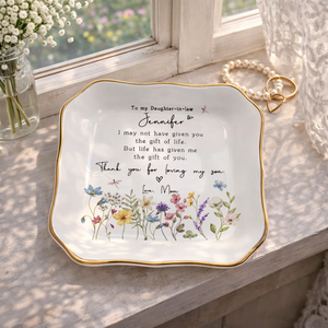 Personalized Daughter In Law Ring Dish, New Bride Jewelry Tray, Gift From Mother, Bride Shower Gift, Wedding Keepsake, Gift For Daughter